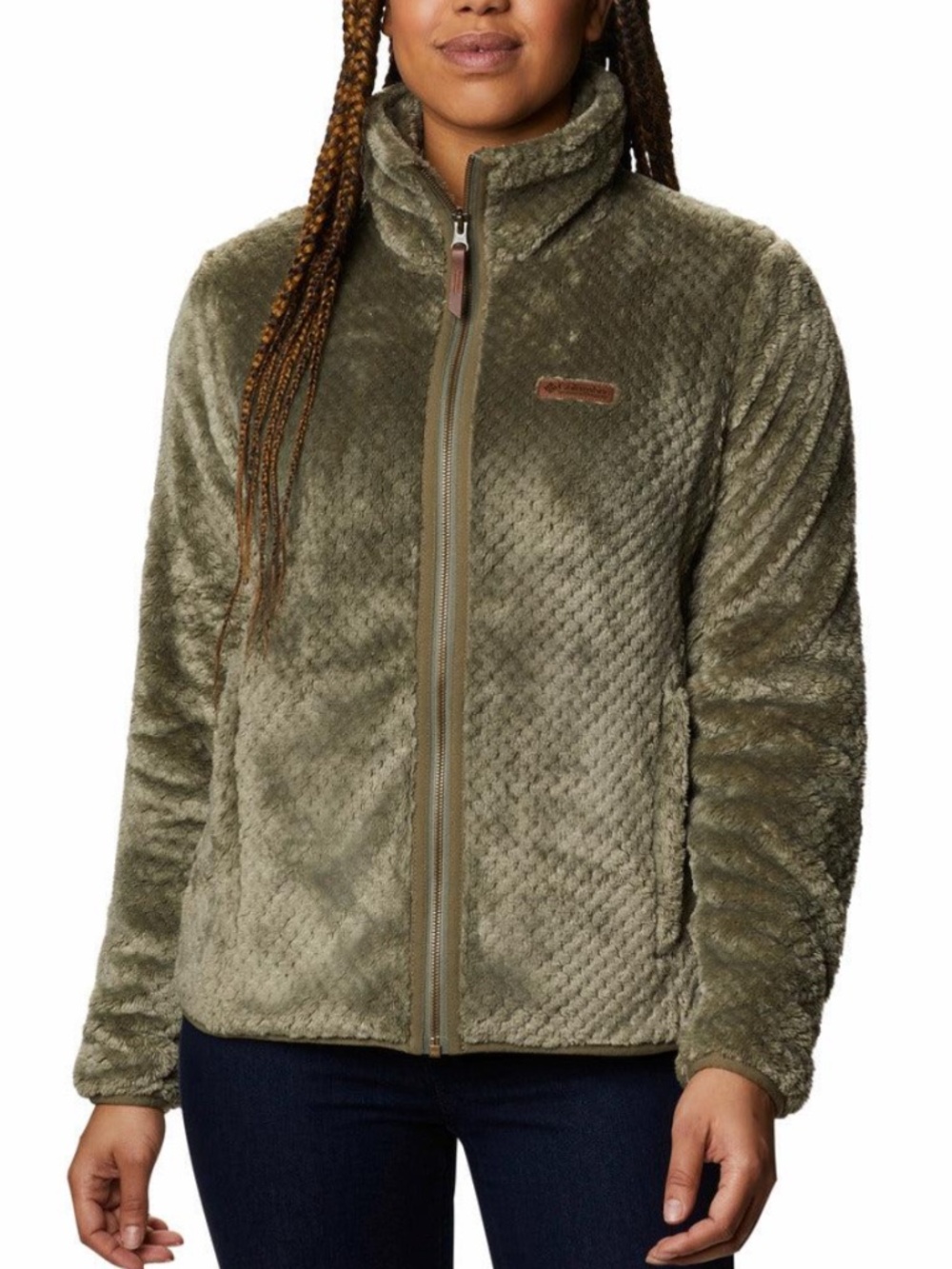 Columbia zip up fleece jacket green